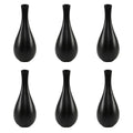 Matte Ceramic Bud Vases - Black, 6 Pack, 23 cm