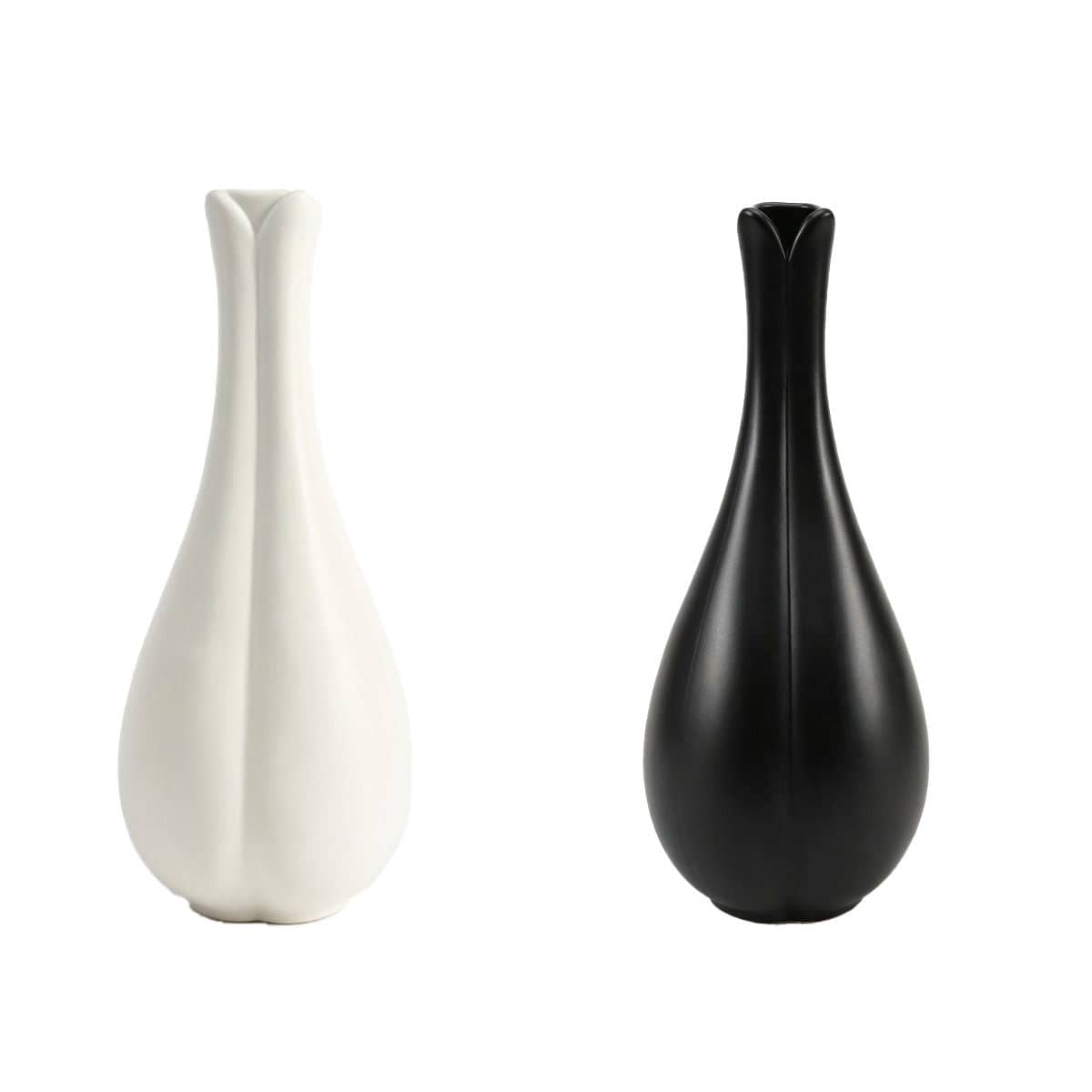 Matte Ceramic Bud Vases - Black, 6 Pack, 23 cm - view 3
