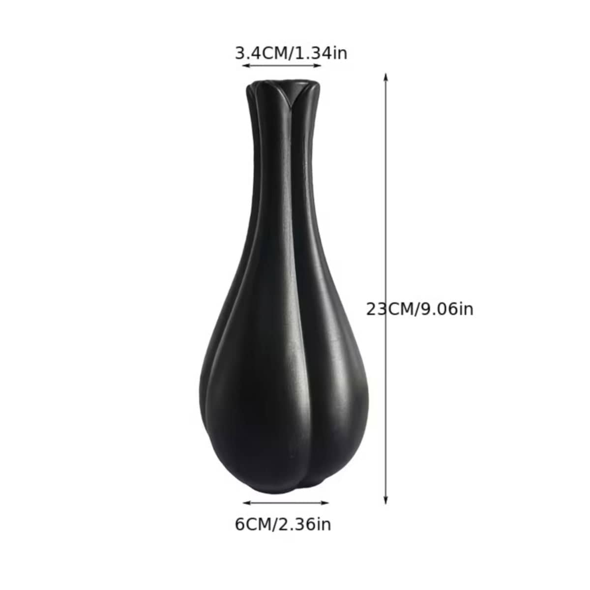 Matte Ceramic Bud Vases - Black, 6 Pack, 23 cm - view 4