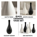 Matte Ceramic Bud Vases - Black, 6 Pack, 23 cm - view 5