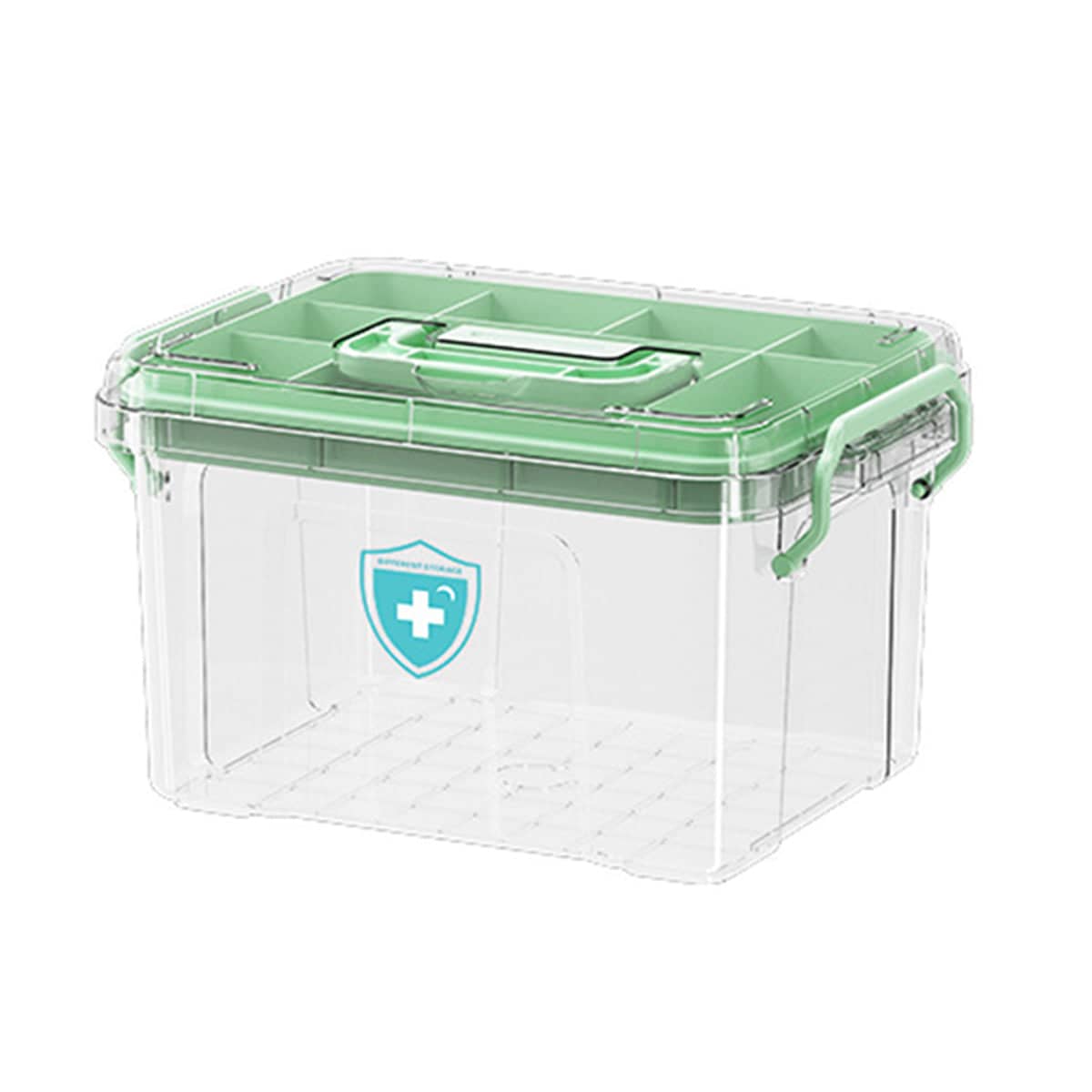 Medicine Storage Box with Carry Handle - Green, Large (31 x 22.9 x 18.8 cm)