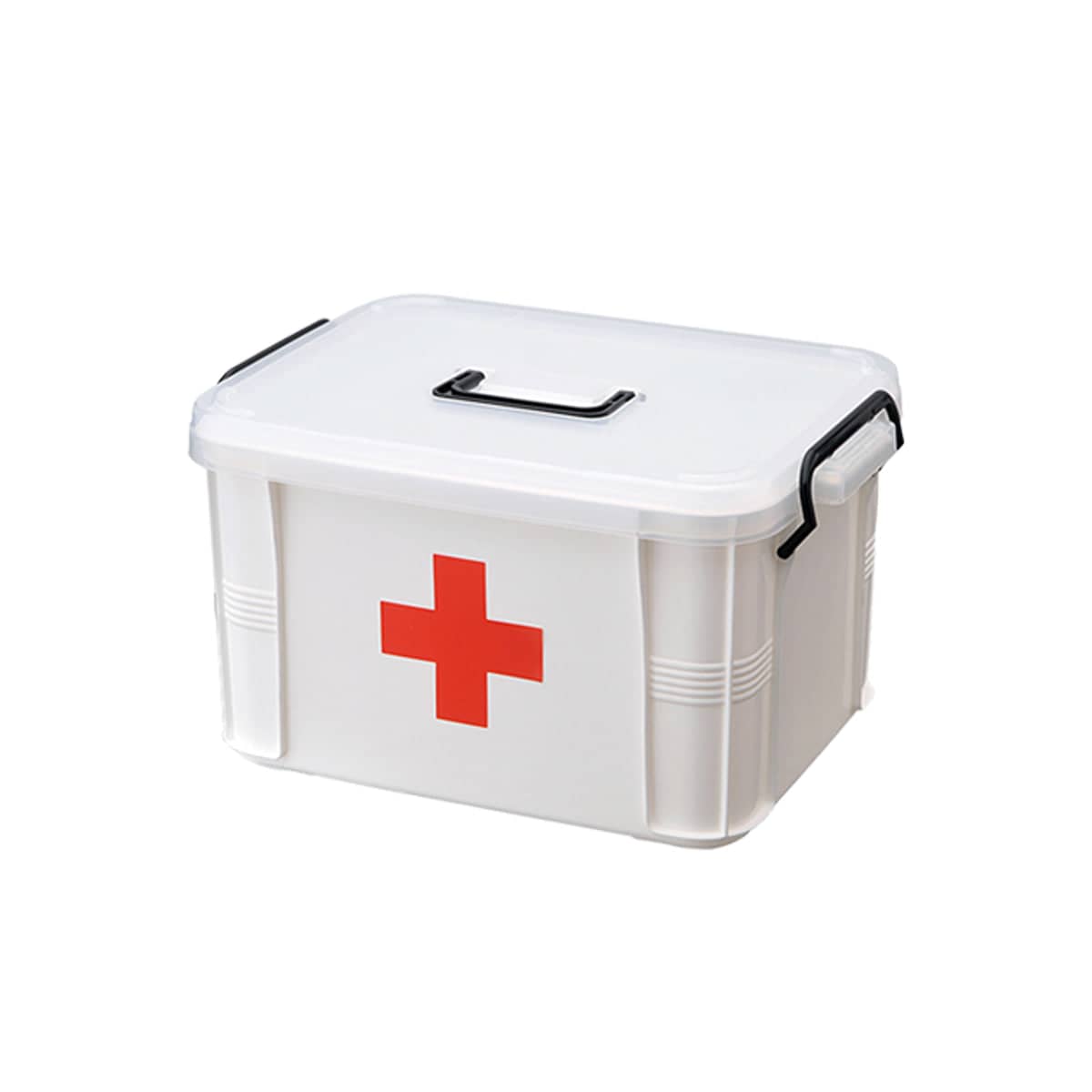 Medicine Storage Box with Carry Handle - White, Small (23.4 x 16.8 x 13.5 cm)