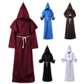 Medieval Friar Hooded Robe Costume with Cross Necklace - Blue, Medium (Length 148 cm) - view 3