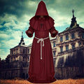 Medieval Friar Hooded Robe Costume with Cross Necklace - Blue, Small (Length 138 cm) - view 5