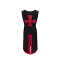Medieval Knight Tunic Costume - Black and Red, Size 3XL (Bust 128 cm, Length 128.5 cm)