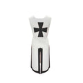 Medieval Knight Tunic Costume - White and Black, Size 2XL (Bust 124 cm, Length 127 cm)