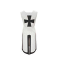 Medieval Knight Tunic Costume - White and Black, Size 3XL (Bust 128 cm, Length 128.5 cm)