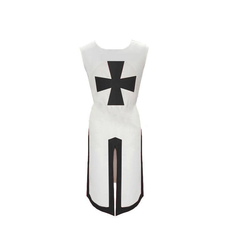 Medieval Knight Tunic Costume - White and Black, Size 3XL (Bust 128 cm, Length 128.5 cm)