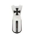 Medieval Knight Tunic Costume - White and Black, Size 4XL (Bust 132 cm, Length 130 cm)