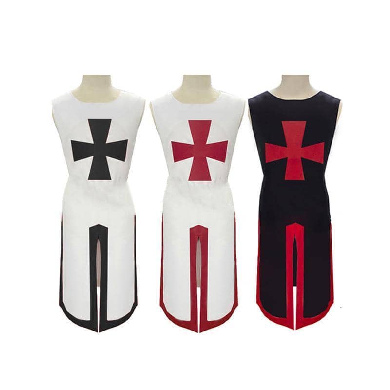 Medieval Knight Tunic Costume - White and Black, Size XL (Bust 120 cm, Length 125.5 cm) - view 3