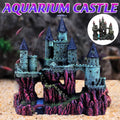 Medieval Resin Castle Aquarium Ornament with Hiding Openings - Blue Roof Castle - view 2