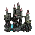 Medieval Resin Castle Aquarium Ornament with Hiding Openings - Red Roof Castle