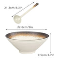 Melamine Ramen Noodle Bowl and Spoon Set of 8, 9 Inch (23 cm) Japanese Style - view 3