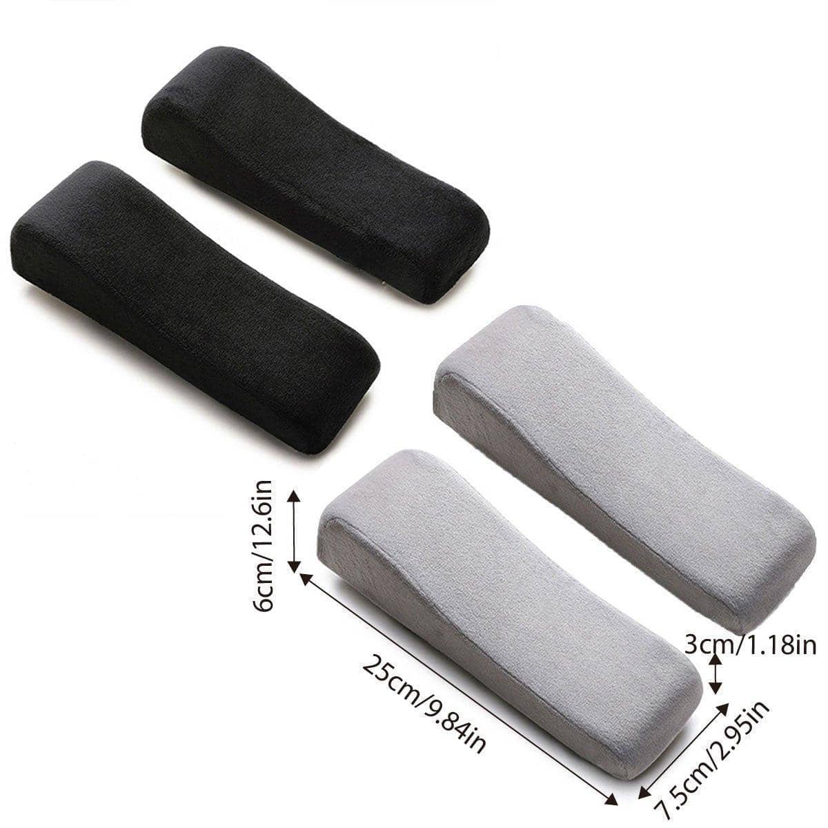 Memory Foam Armrest Pads for Office Chairs, Pack of 2 - Grey - view 4