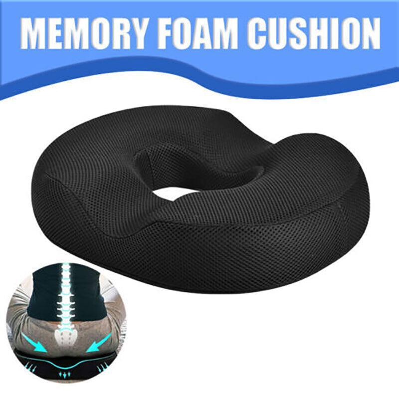 Memory Foam Donut Seat Cushion, Non-Slip Mesh Cover, 40 x 33 x 7 cm