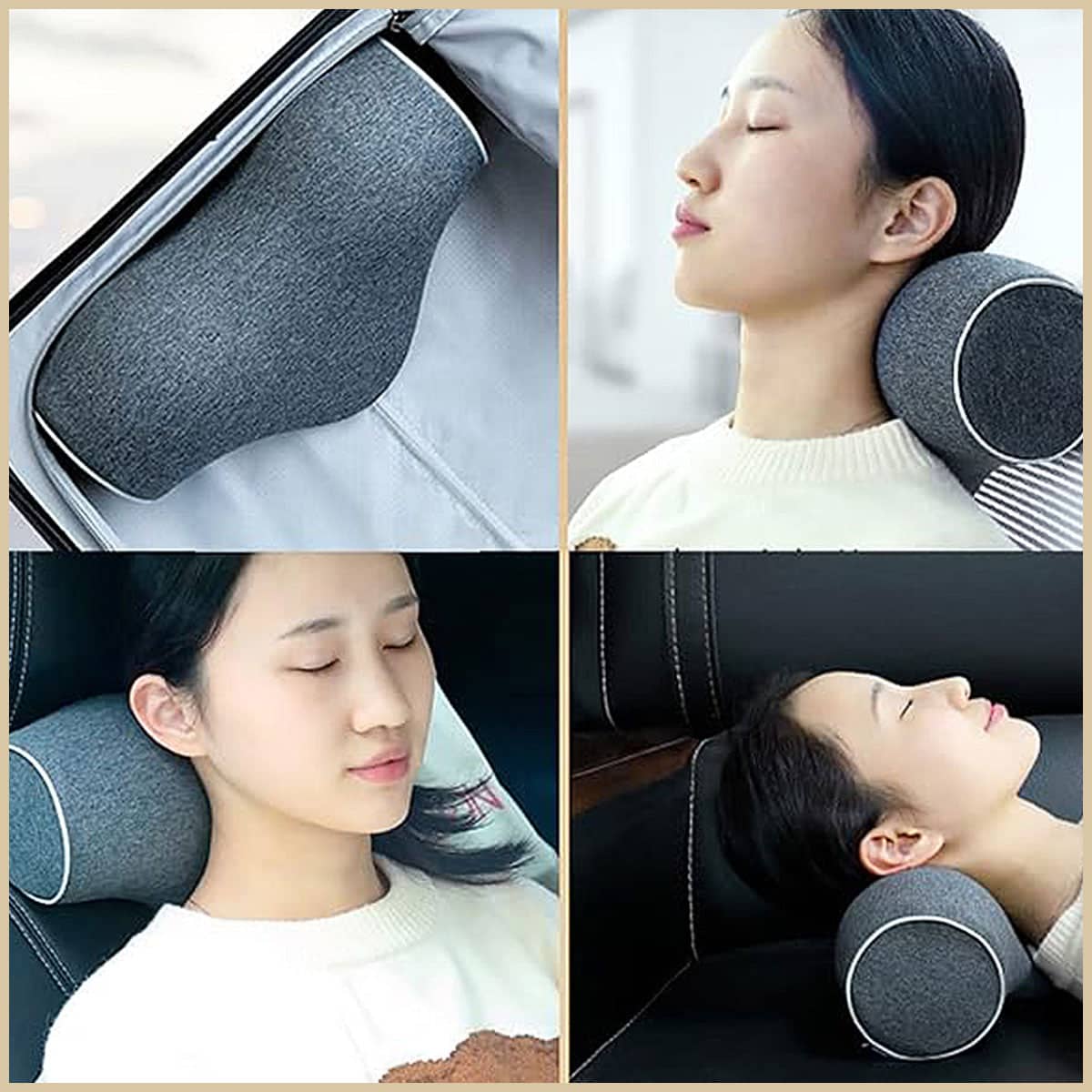 Memory Foam Neck Support Pillow with Cotton Cover - view 4