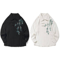 Men's Bamboo Embroidered Long Sleeve Shirt - Black, Size 3XL (Chest 130 cm) - view 3