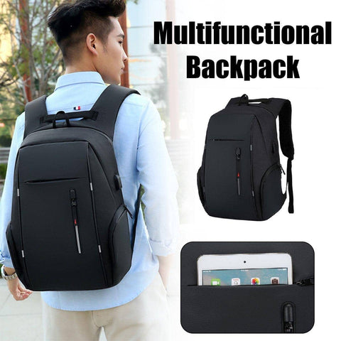 Men's Business Laptop Backpack, Anti-Splash Computer Bag with USB Port, Fits 15.6 in (39.6 cm) Laptop