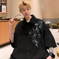 Men's Chinese Style Bamboo Embroidery Short Sleeve Shirt - White, Size 3XL (Chest 126 cm) - view 4