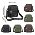Men's Crossbody Shoulder Bag, Polyester - Black, 6 Zips - view 4