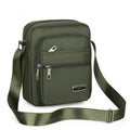 Men's Crossbody Shoulder Bag, Polyester - Green, 4 Zips