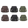 Men's Crossbody Shoulder Bag, Polyester - Green, 4 Zips - view 3