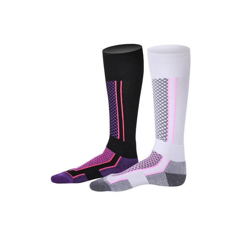 Men's Long Ski Socks, Thick Warm Winter Sports - Blue and Black 39-45 - view 5