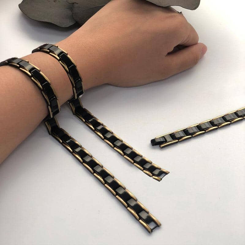 Men's Magnetic Metal Bracelet, Detachable Design - Black - view 4