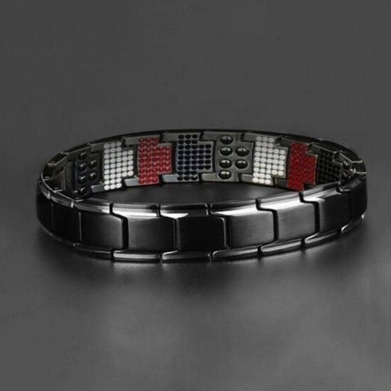 Men's Magnetic Metal Bracelet, Detachable Design - Black - view 5