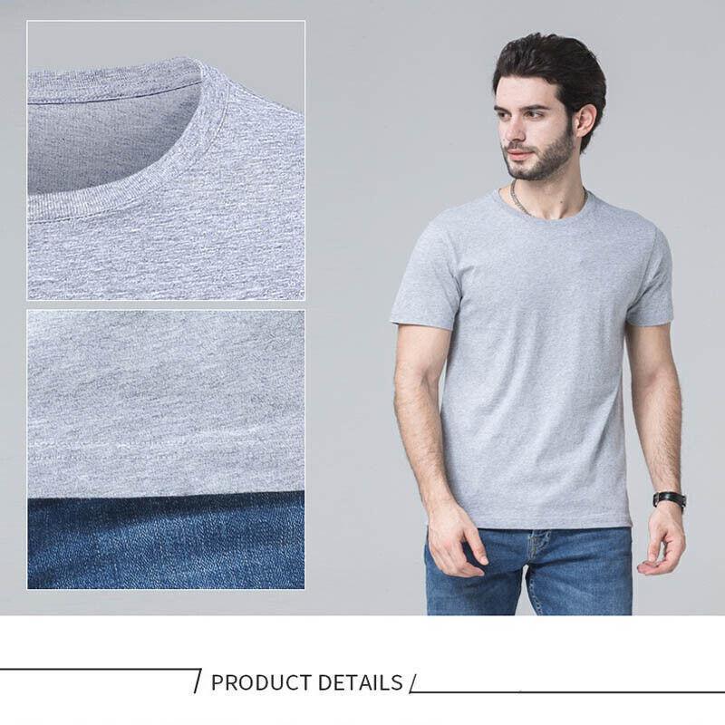 Men's Plain Heavy Cotton T-Shirt - Grey, Size 5XL (Chest 127 cm) - view 10