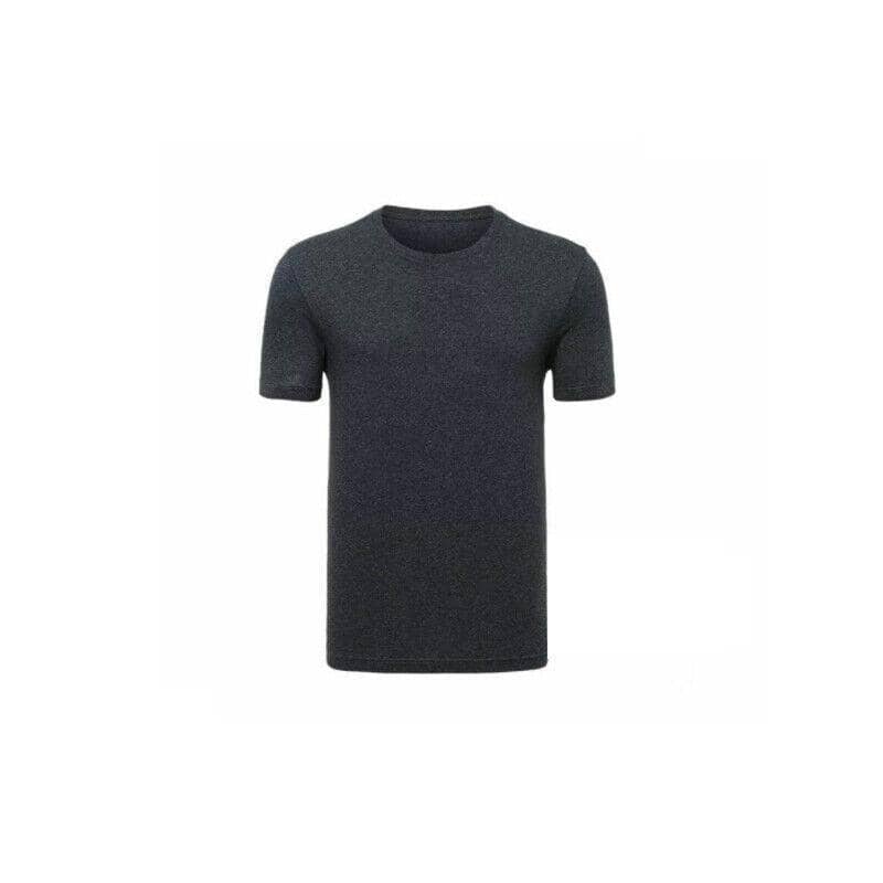 Men's Plain Heavy Cotton T-Shirt, Short Sleeve - Dark Grey, 4XL (Front Length 77 cm)