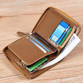 Men's RFID Blocking Zipper Short Wallet with 14 Card Slots - Grey - view 6