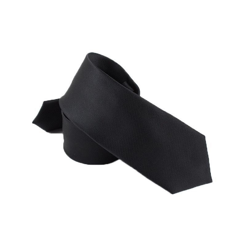 Men's Skinny Satin Necktie - Black