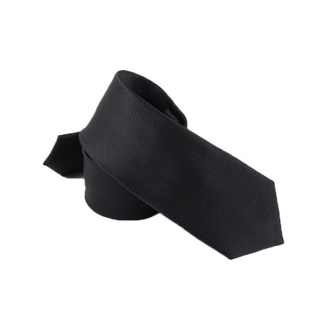 Men's Skinny Satin Necktie - Black