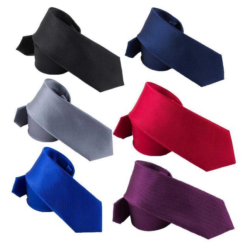 Men's Skinny Satin Necktie - Black - view 3