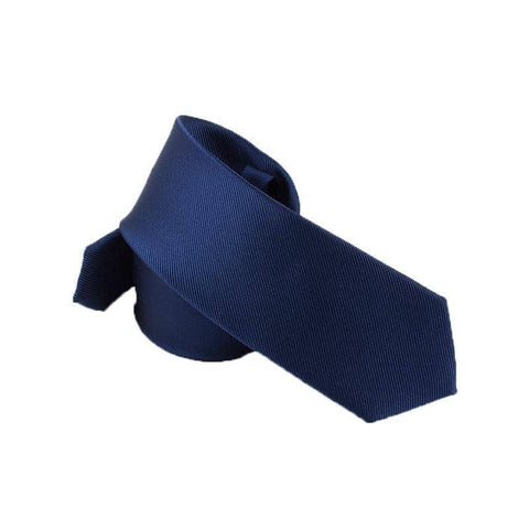 Men's Skinny Satin Necktie - Navy Blue