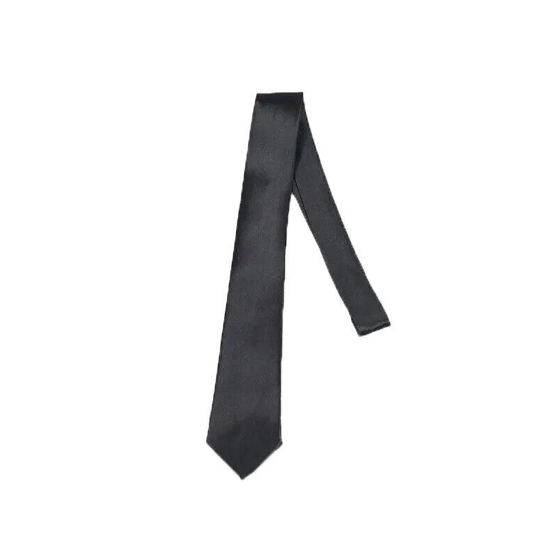 Men's Skinny Tie Handmade Satin 145 x 5cm - Black