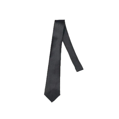 Men's Skinny Tie Handmade Satin 145 x 5cm - Black
