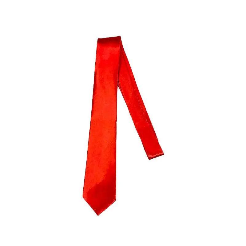 Men's Skinny Tie Handmade Satin 145 x 5cm - Red