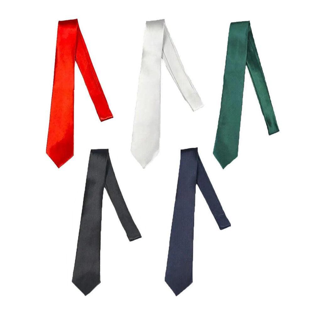 Men's Skinny Tie Handmade Satin 145 x 5cm - Red - view 3