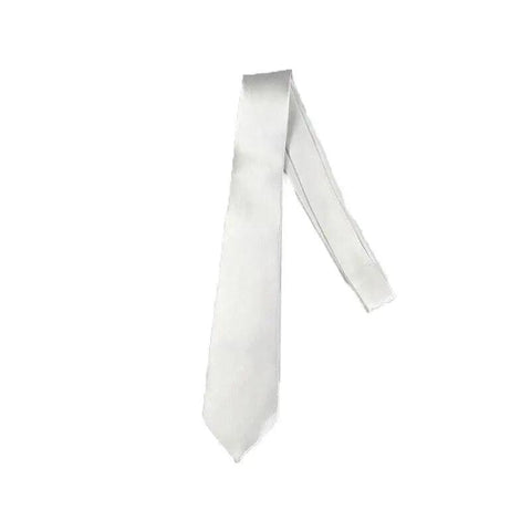 Men's Skinny Tie Handmade Satin 145 x 5cm - White