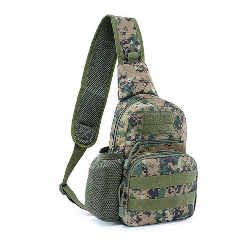 Men's Sling Chest Bag with Adjustable Cross Body Strap - Green Digital Camouflage