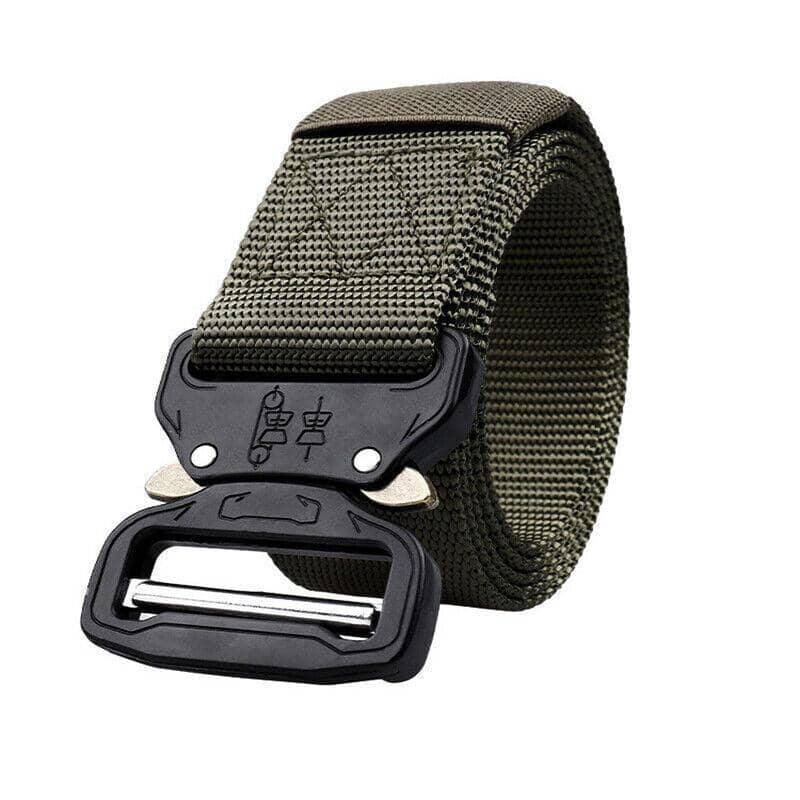 Men's Tactical Belt, Heavy Duty Nylon - Army Green