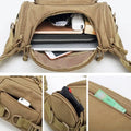 Men's Tactical Waist Bag Outdoor Crossbody Bag with Zip Pockets, Tan - view 5