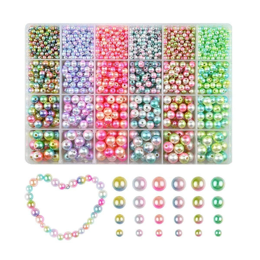 Mermaid Faded Colour Pearl Bead Set, 1890 Pieces - Pastel Rainbow