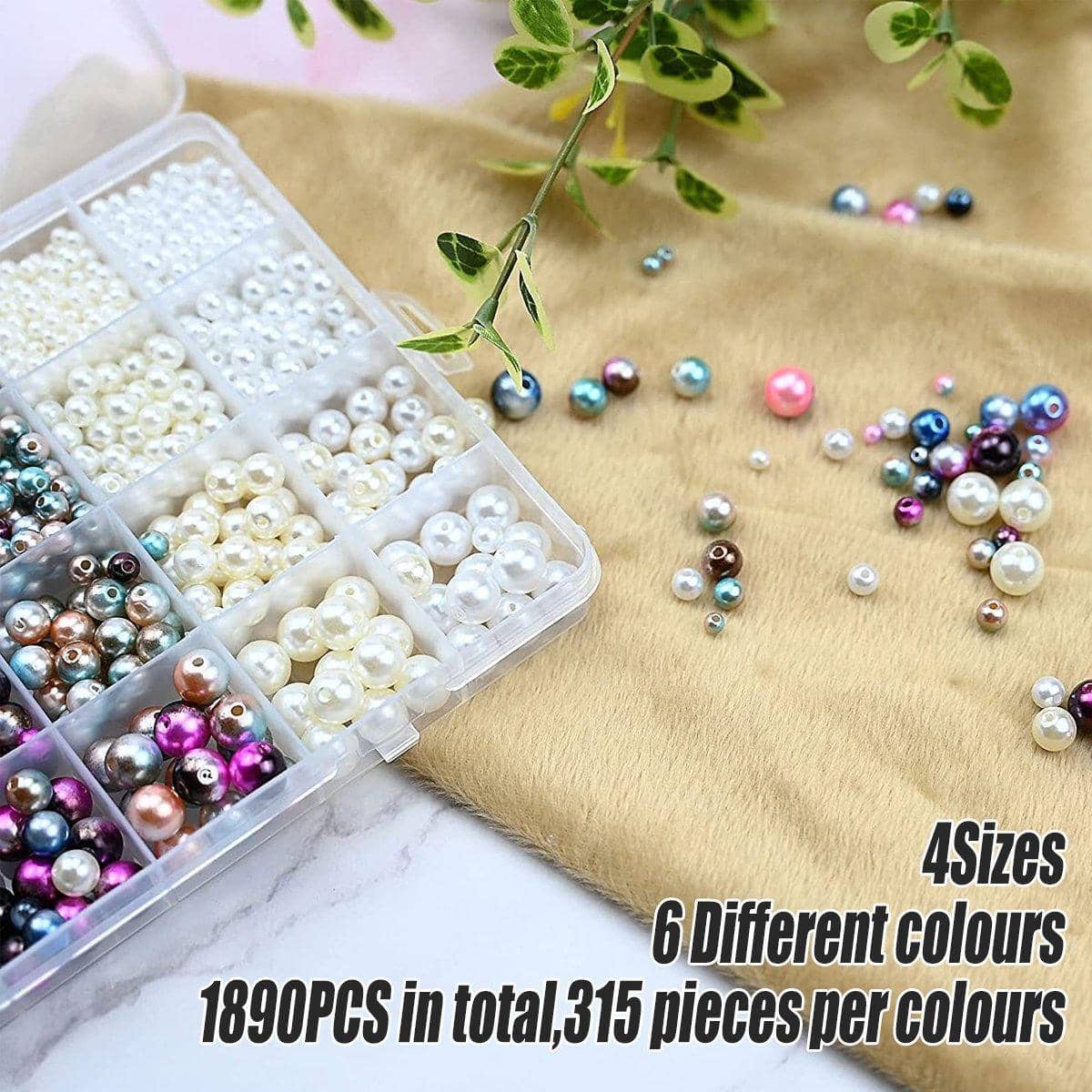 Mermaid Faded Colour Pearl Bead Set, 1890 Pieces - Pastel Rainbow - view 5