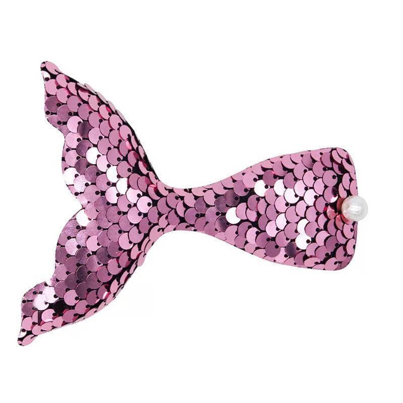 Mermaid Glitter Hair Clips, Fish Tail Duckbill Barrettes - Pink, 2 Pack