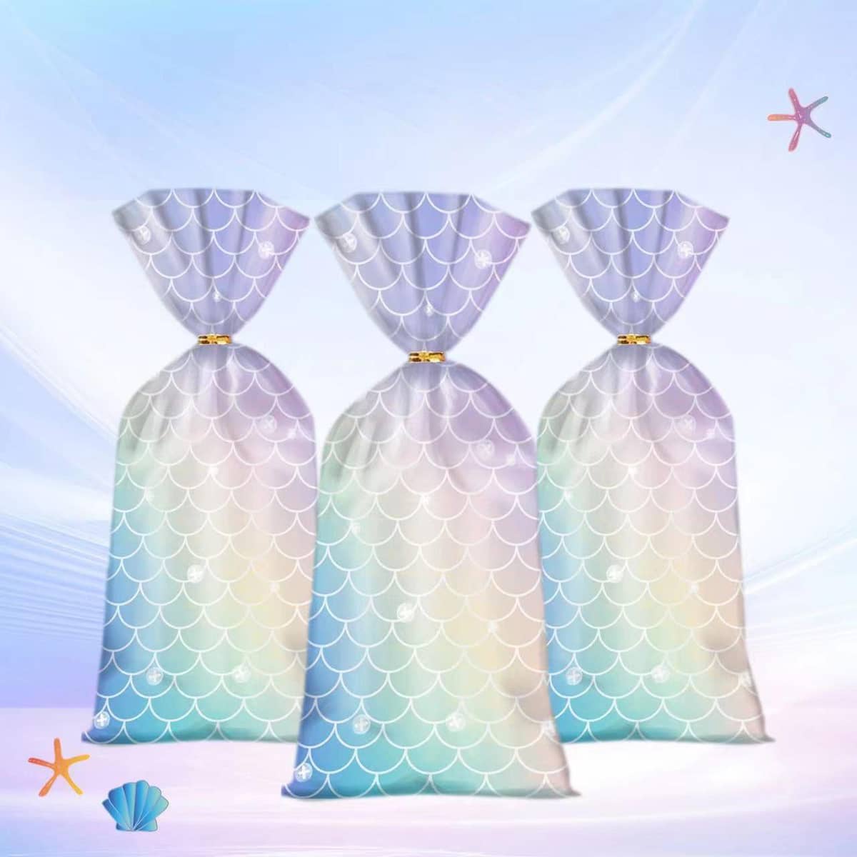 Mermaid Party Favour Bags Pack of 150 - Candy Gift Packaging for Birthdays and Christmas - view 3