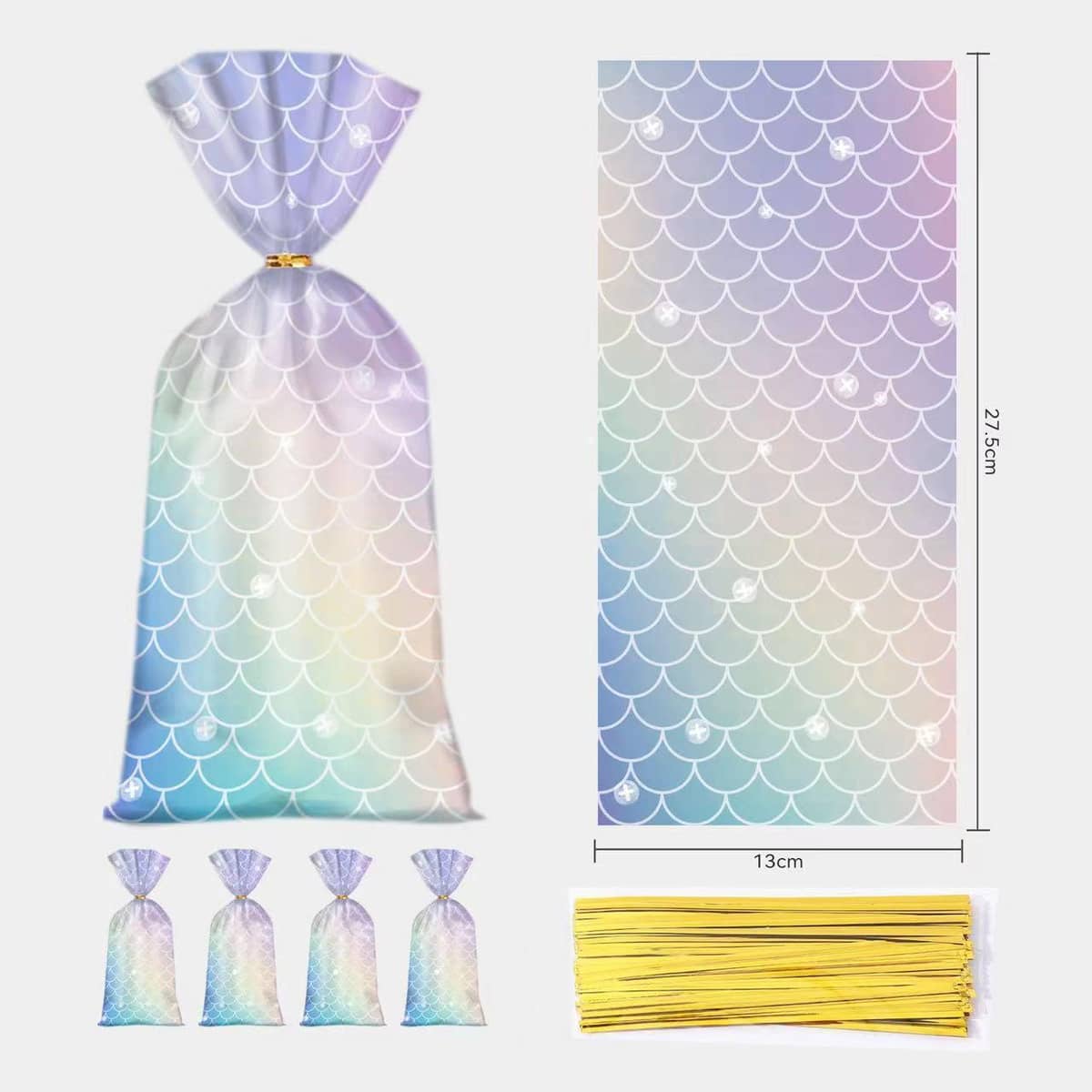 Mermaid Party Favour Bags Pack of 150 - Candy Gift Packaging for Birthdays and Christmas - view 4