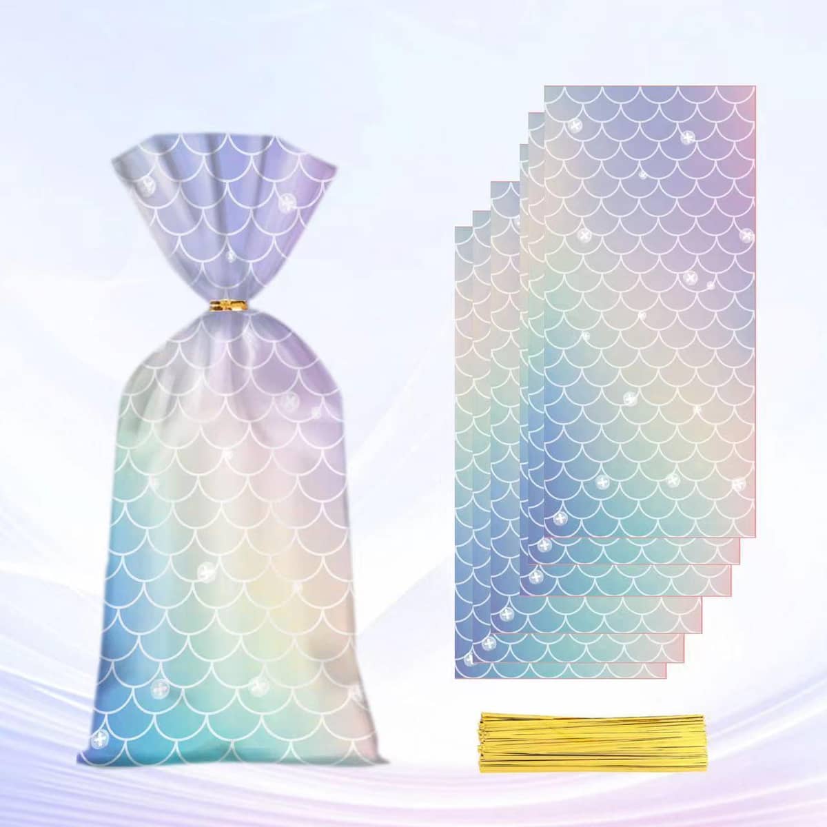 Mermaid Party Favour Bags Pack of 150 - Candy Gift Packaging for Birthdays and Christmas - view 5
